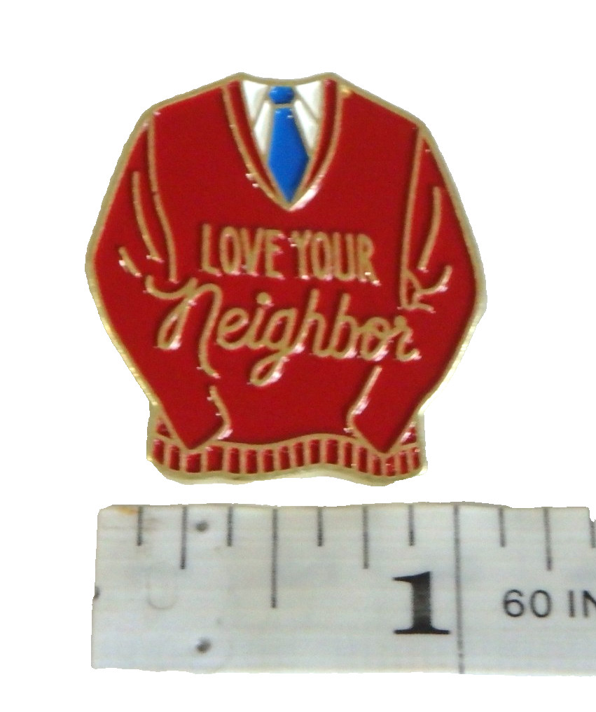 Love Your Neighbor – MR. ROGERS Red Sweater – 1.25″ x 1.10″ Enamel Pin NEW