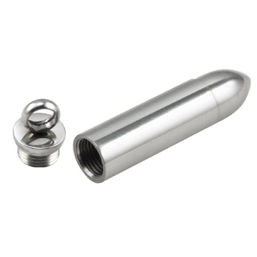 Stainless Steel Open Bullet Pendant Necklace for Men Pill Case Holder Jewelry