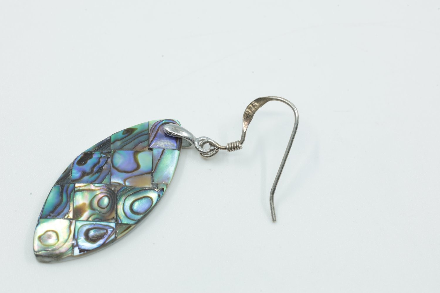 Earrings Medium Multicolor Shell Vintage Abalone Dangle Drop
