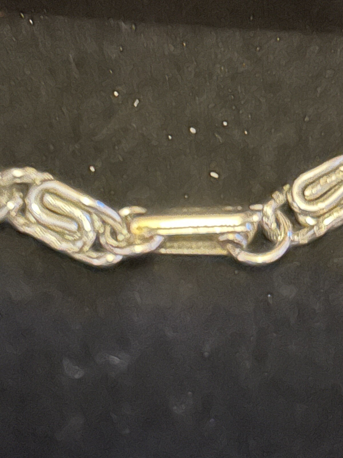 Mosaic Slide Pendant On Silver Tone Celtic Scroll Chain 28 Inches