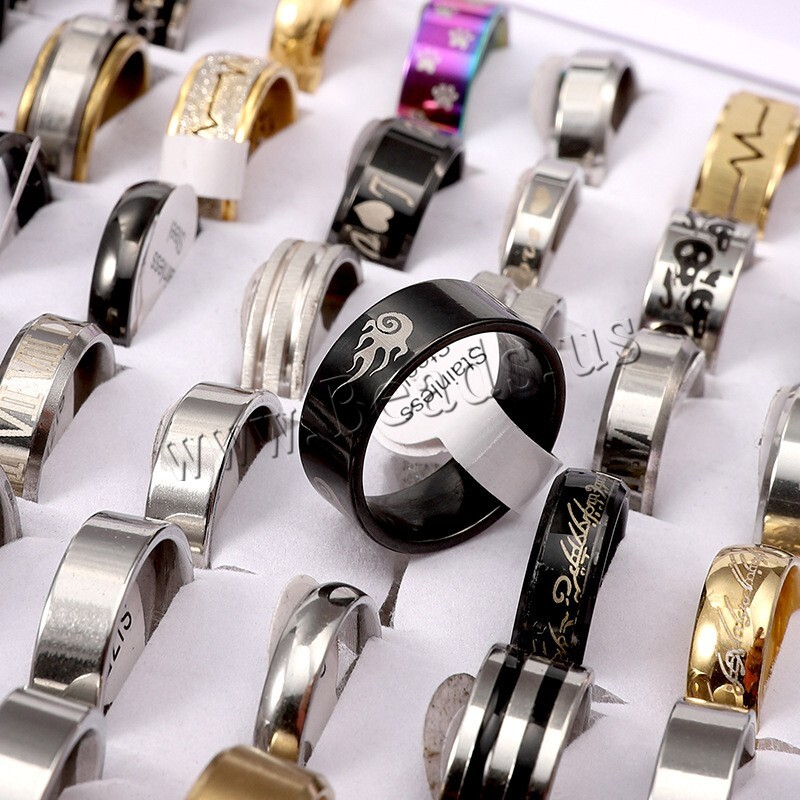 100 X Bulk Lot Mixed Stainless Steel Rings Men’s women’s Fashion Ring Wholesale