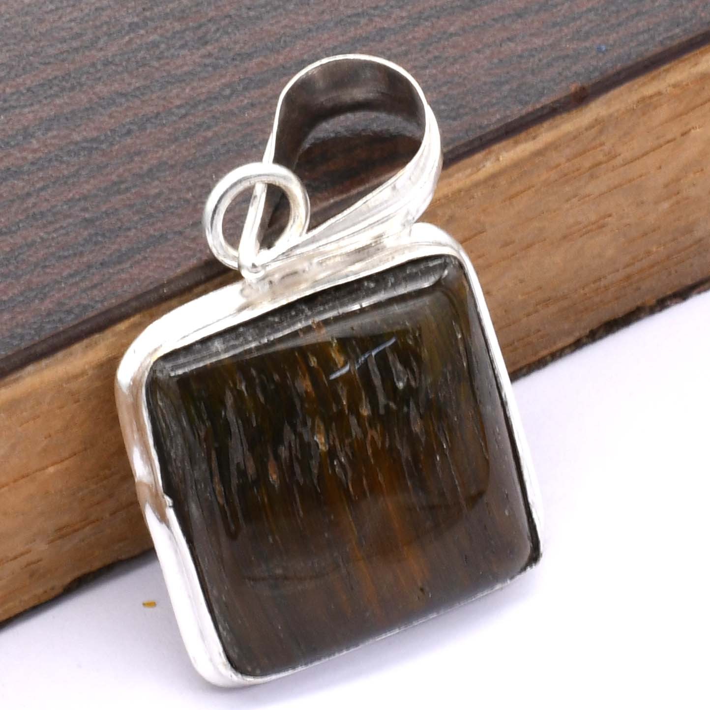 Tiger Eye Gemstone Ethnic Handmade Pendant Jewelry 0.6″ P 3242