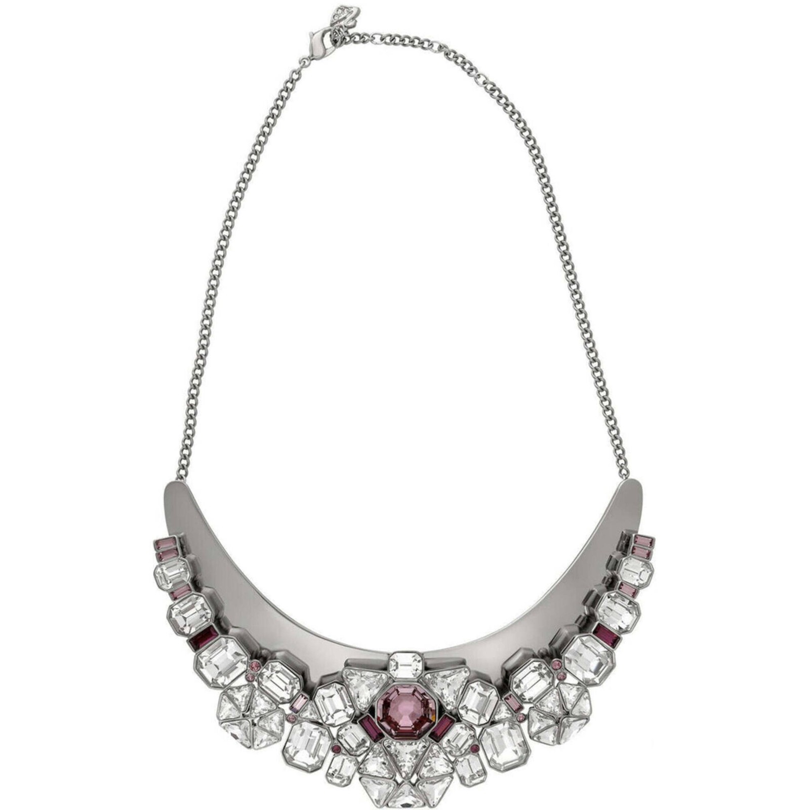 Swarovski Women’s Necklace Diana Palladium Plated with Multi-Stone Bib 5141353