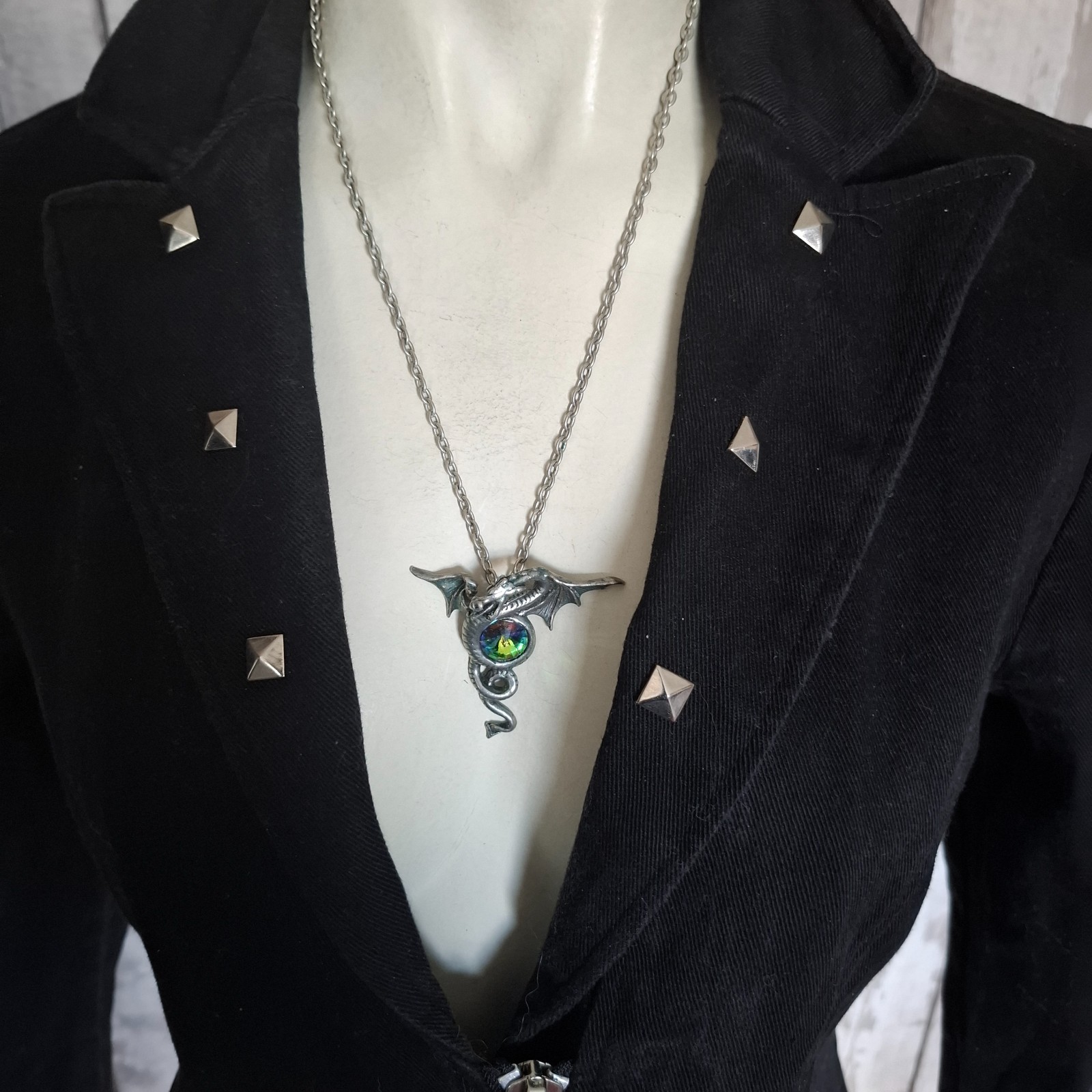 Alchemy Gothic Anguis Aeternus Pendant. Jewelled Dragon(P346) 2003