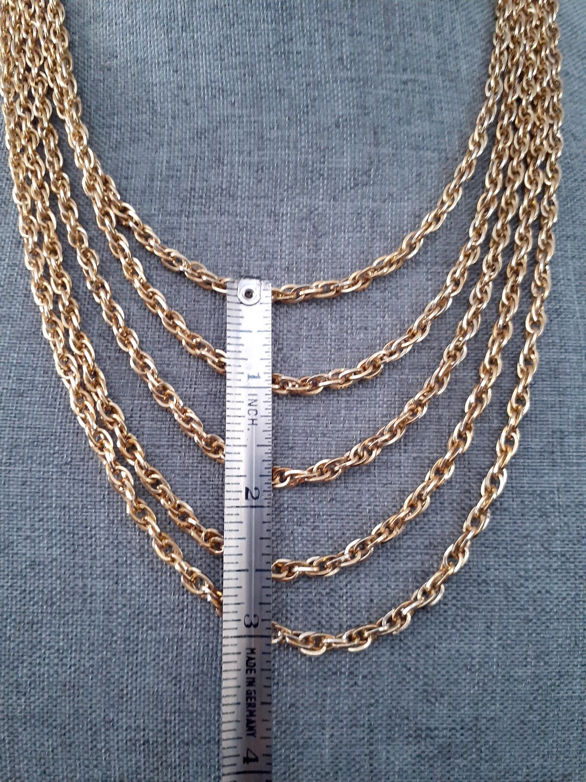 Taylor LTD Gold tone Multi chain Layered Waterfall Necklace