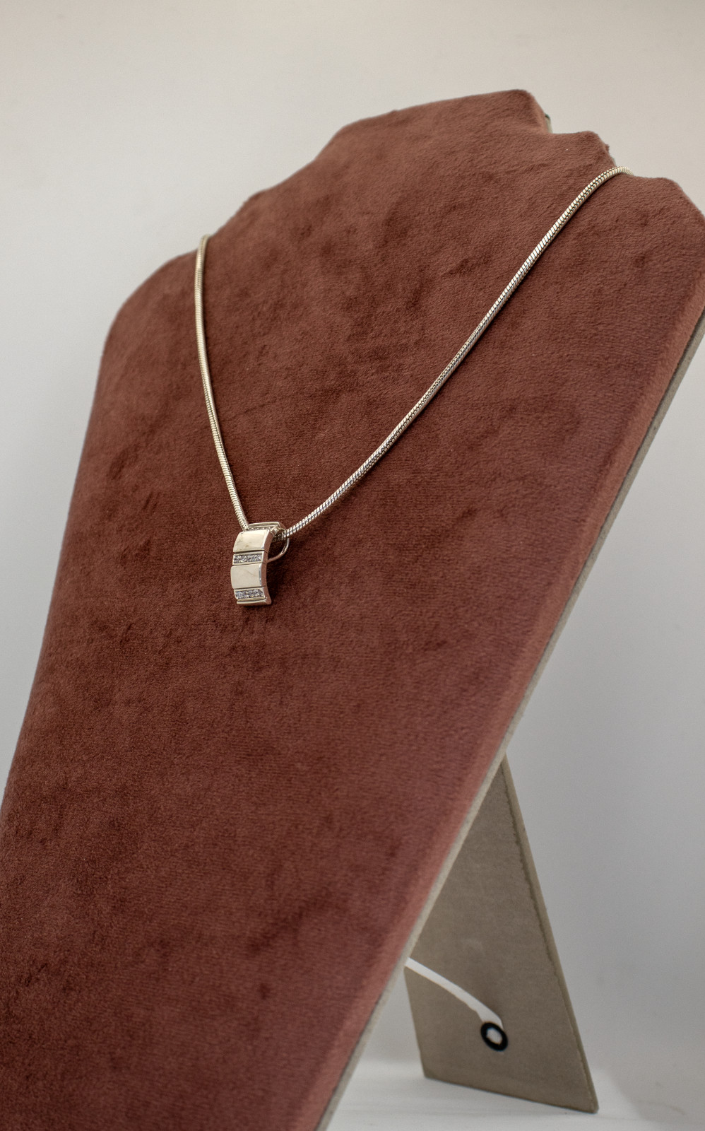 Silver snake necklace with sparkling cubic zirconia