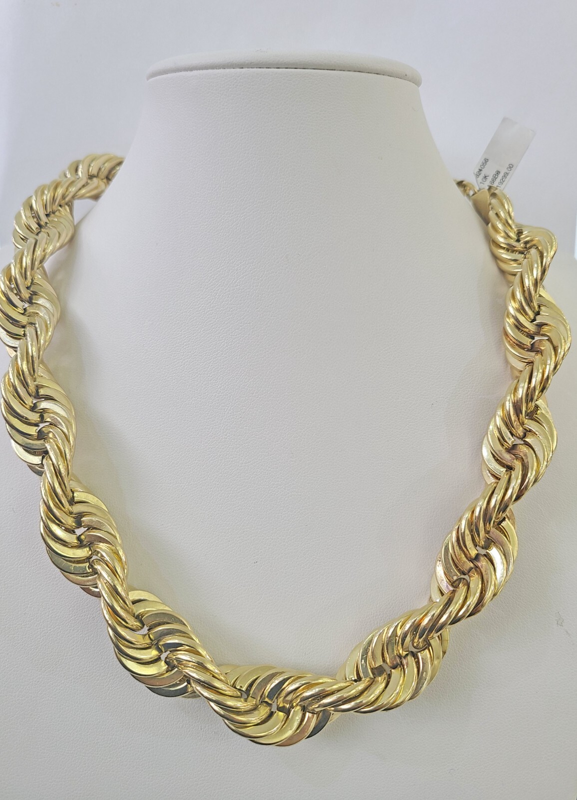 10k REAL Yellow Gold Rope Chain Necklace 16mm 20″ Men’s Thick 10kt