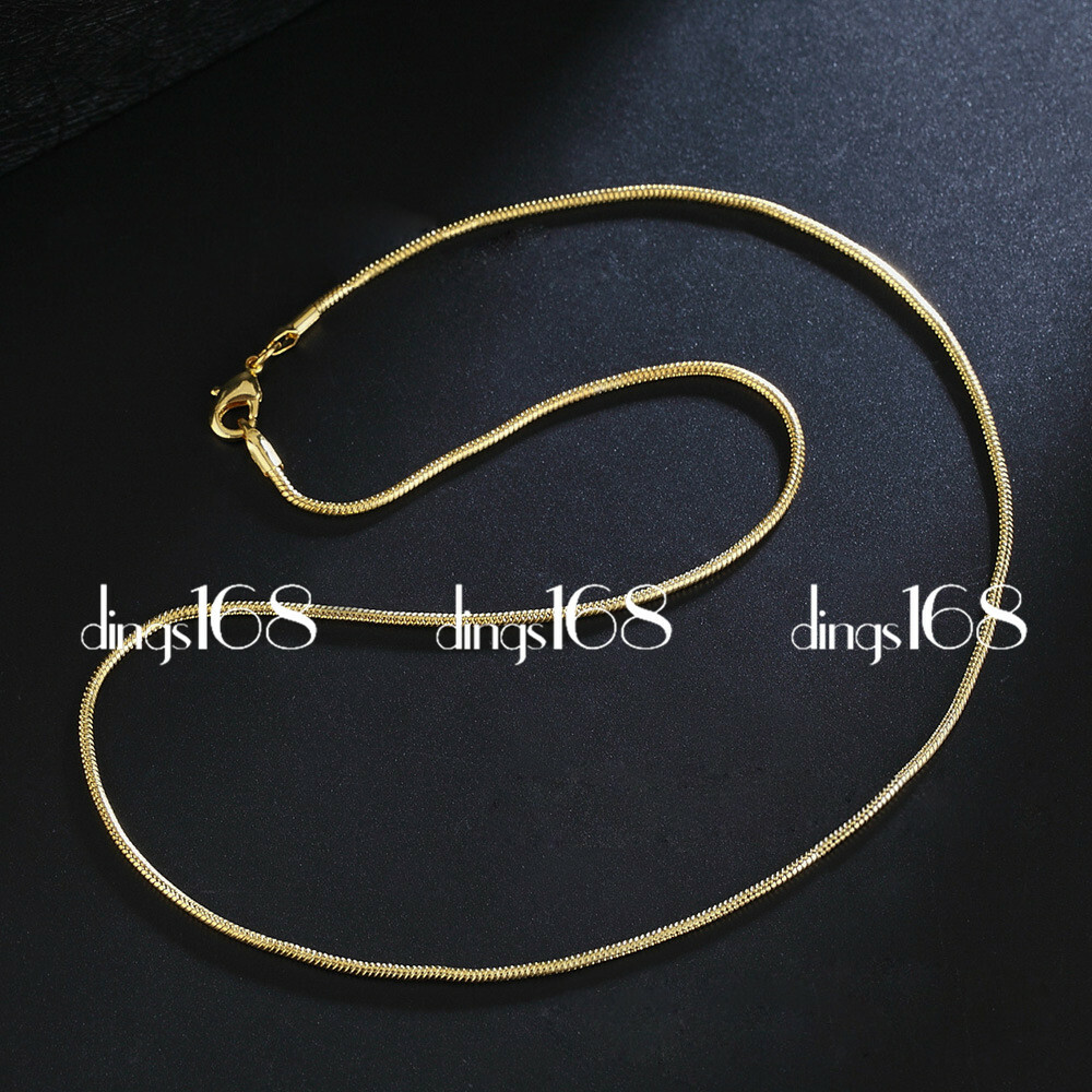 18K Gold Filled Tarnish-Free Italian 2mm Wide Snake Chain Necklace 16″ – 38 inch