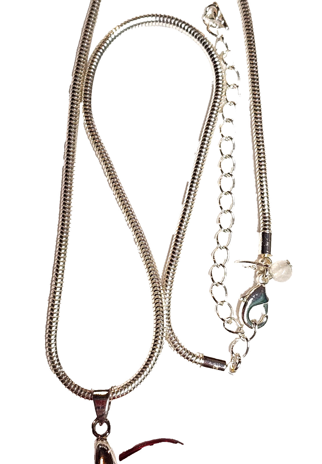 Large Red Heart Love Silver Tone Pendant Necklace Y2K Style Statement 20″ Retro