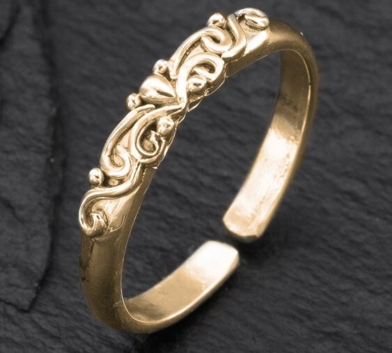 Solid Metal 925 Silver Womens New Style Designer Adjustable Toe Ring Gold Plated