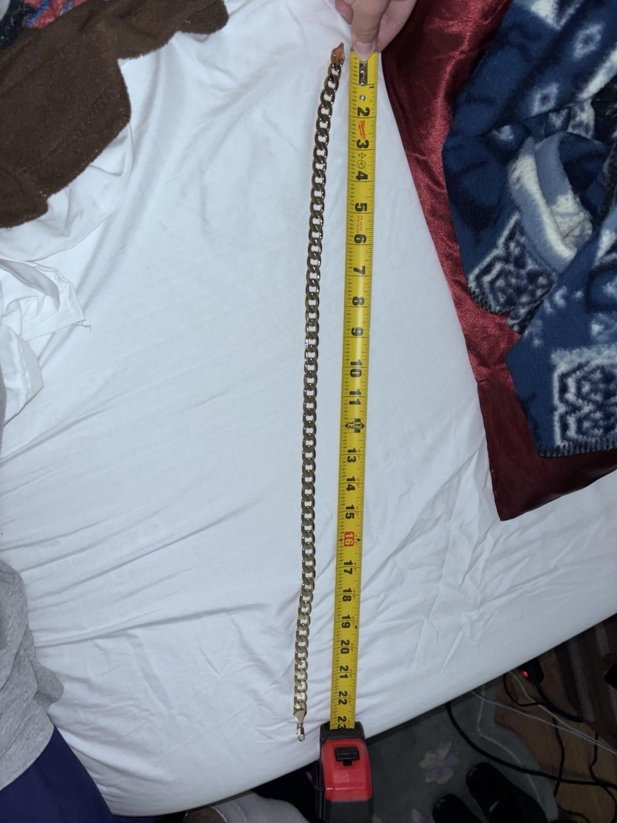 Gold Tone Curb Chain Necklace 23” in Metal Chain Style Lobster Clasp Closure