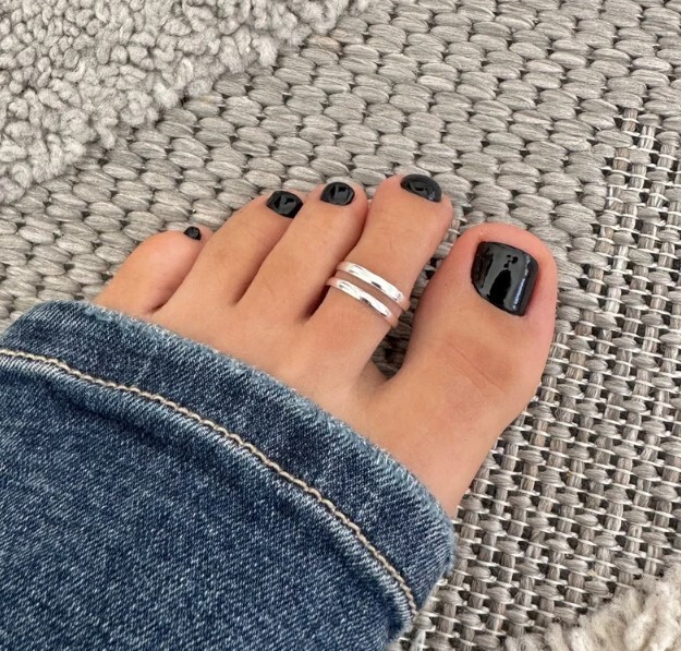 Christmas Women’s Gift Solid Metal Adjustable Double Band Toe Ring 925 SS