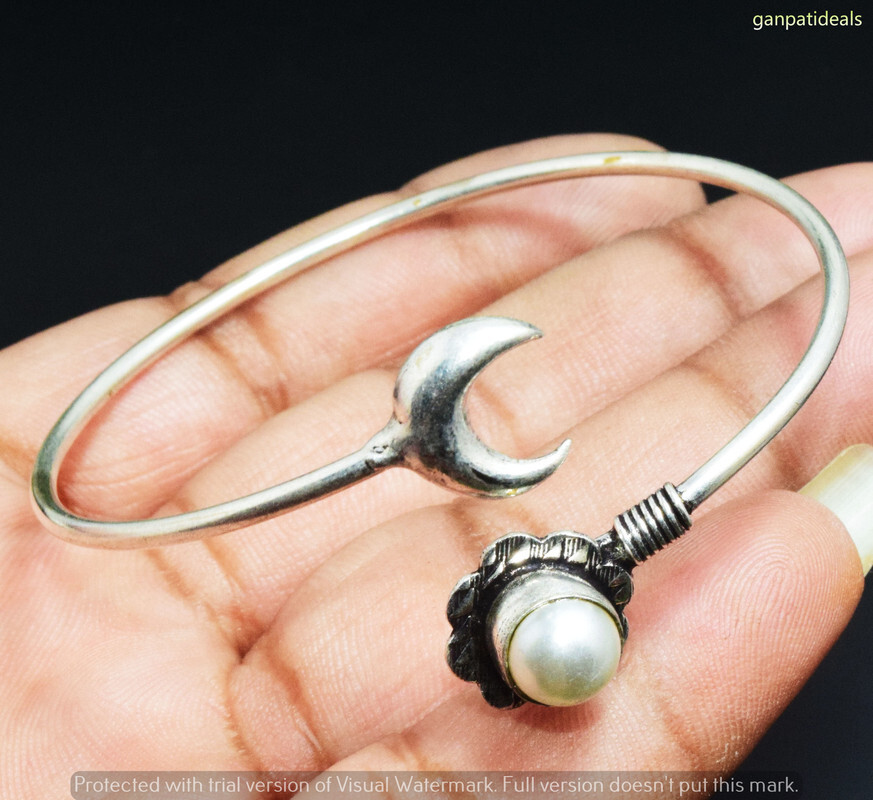 Biwa Pearl Gemstone Ethnic Handmade Adjustable Bangle Jewelry 7GM GBN-11379