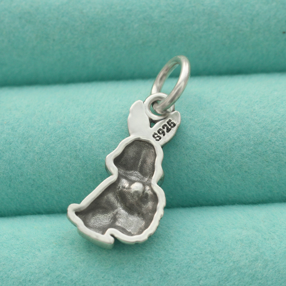 Easter Rabbit Pendant Charm 925 Sterling Silver Easter Egg Fit Necklace Bracelet