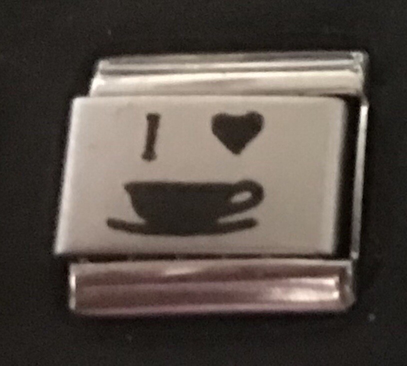 I Heart Love Coffee Cup Laser Wholesale ITALIAN CHARM 9MM K42