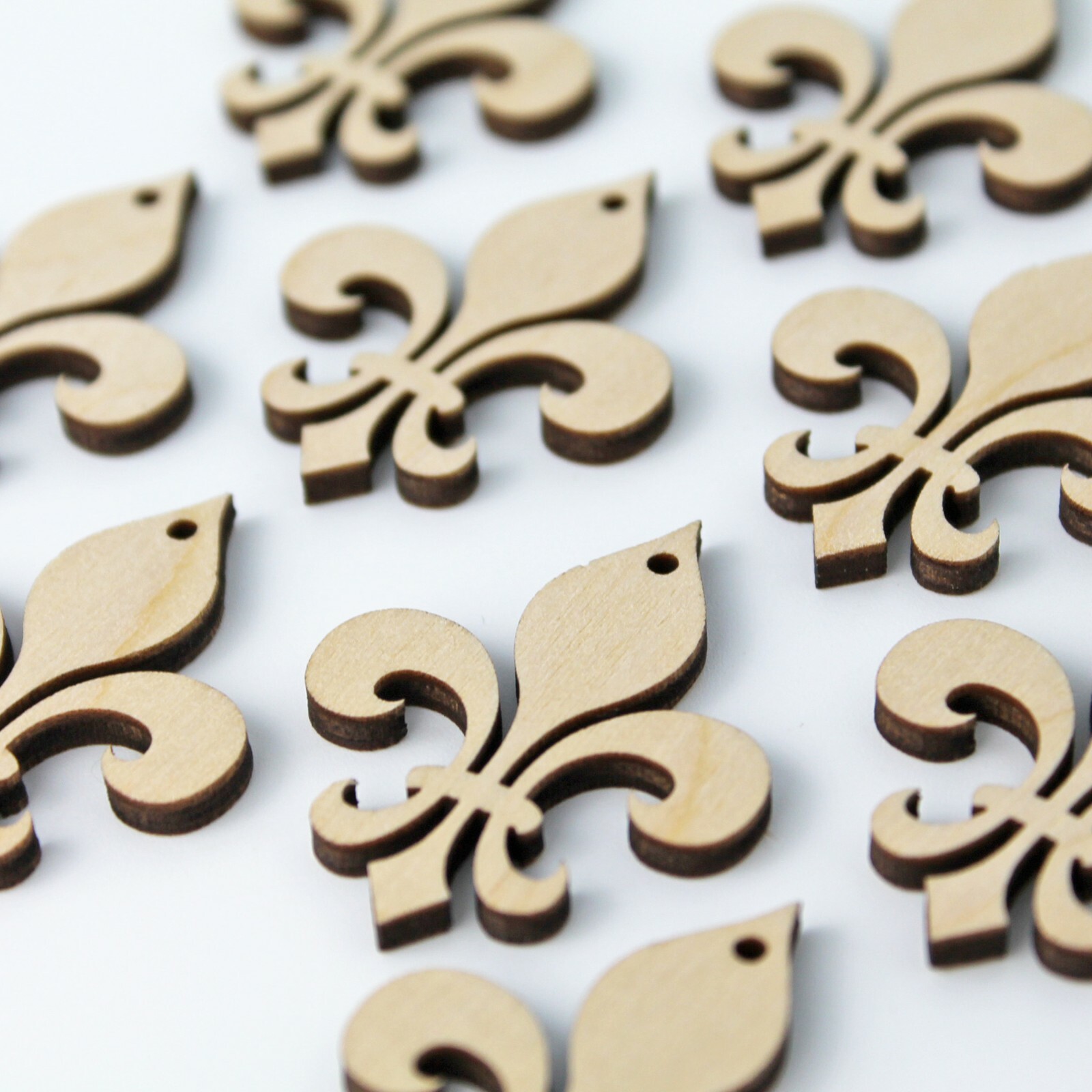 ALL SIZE 12pc to 100pc Unfinished Wood Laser Cutout Fleur de Lis Earrings Blanks