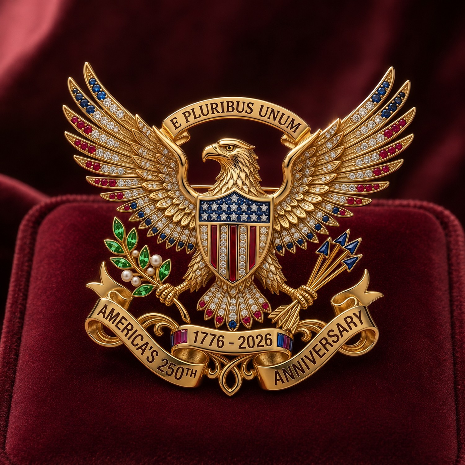 US 250th Anniversary Brooch Pin, USA 250th Anniversary Metal Lapel Pin For Gift
