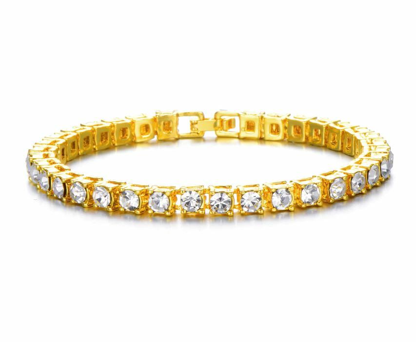 💎💎💎 Women Tennis Bracelet CZ Cubic Zirconia Gold 20cm/8in Mother’s Day Gift