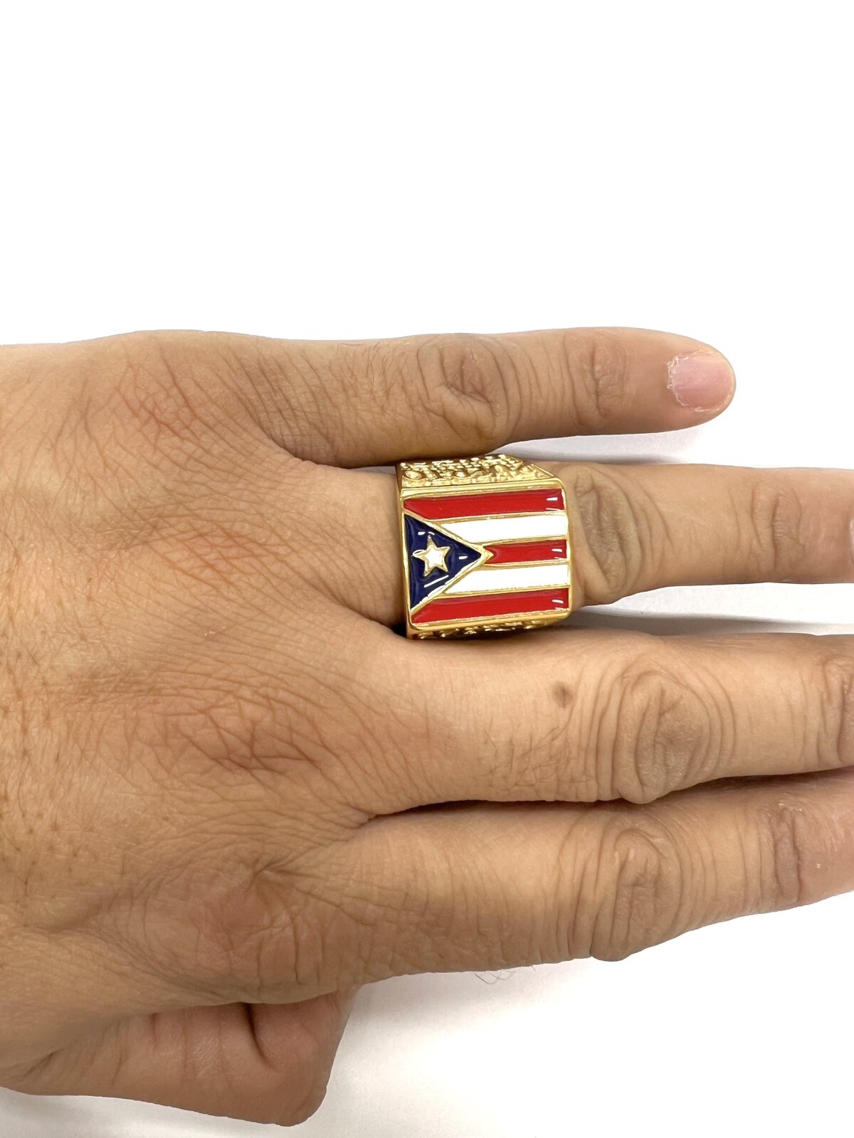 Puerto Rico stainless steel ring men Sizes 9-10-11-12-13Available
