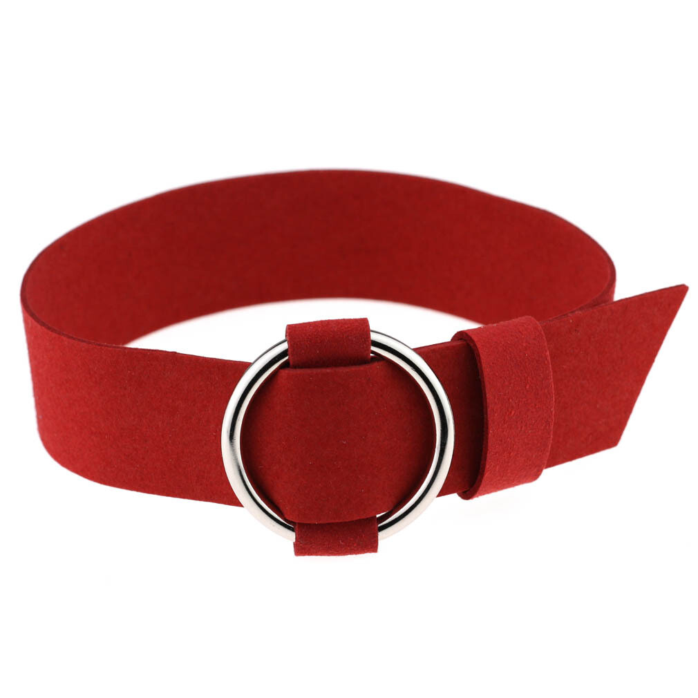 Fashion Personality Metal Ring Wide Collar Velvet Choker Necklace Anniversary