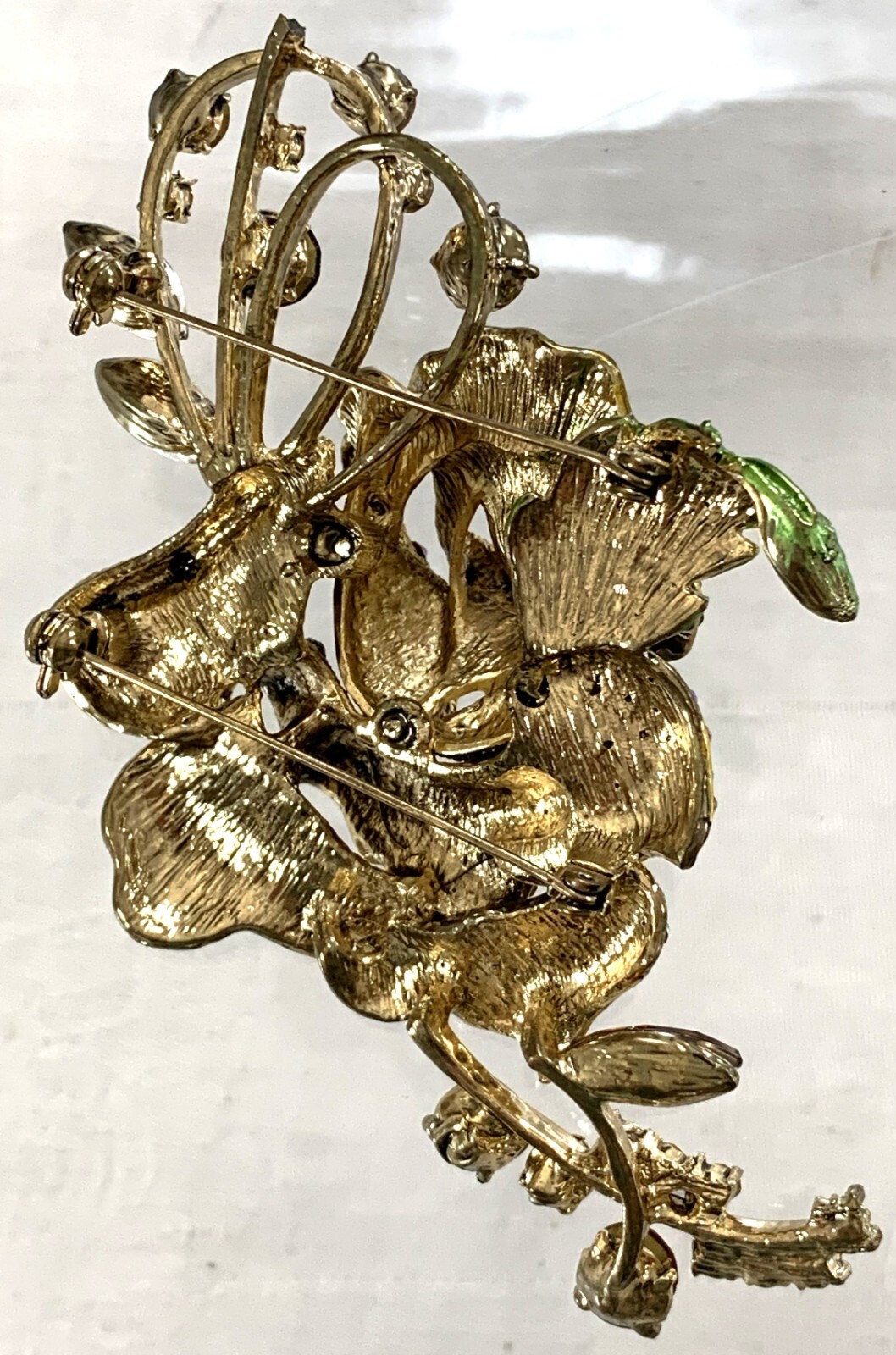 Beautiful LARGE Rhinestone Brooch (4.5″ x 3″)