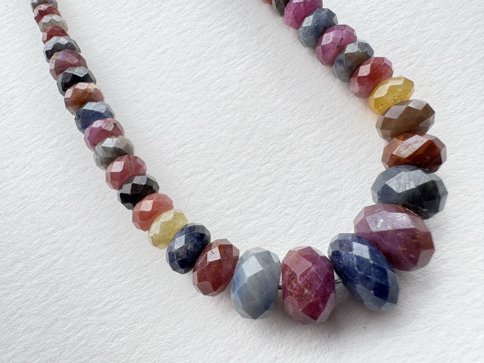 Jay King Mine Finds Multi Sapphire Graduated Faceted Bead Necklace