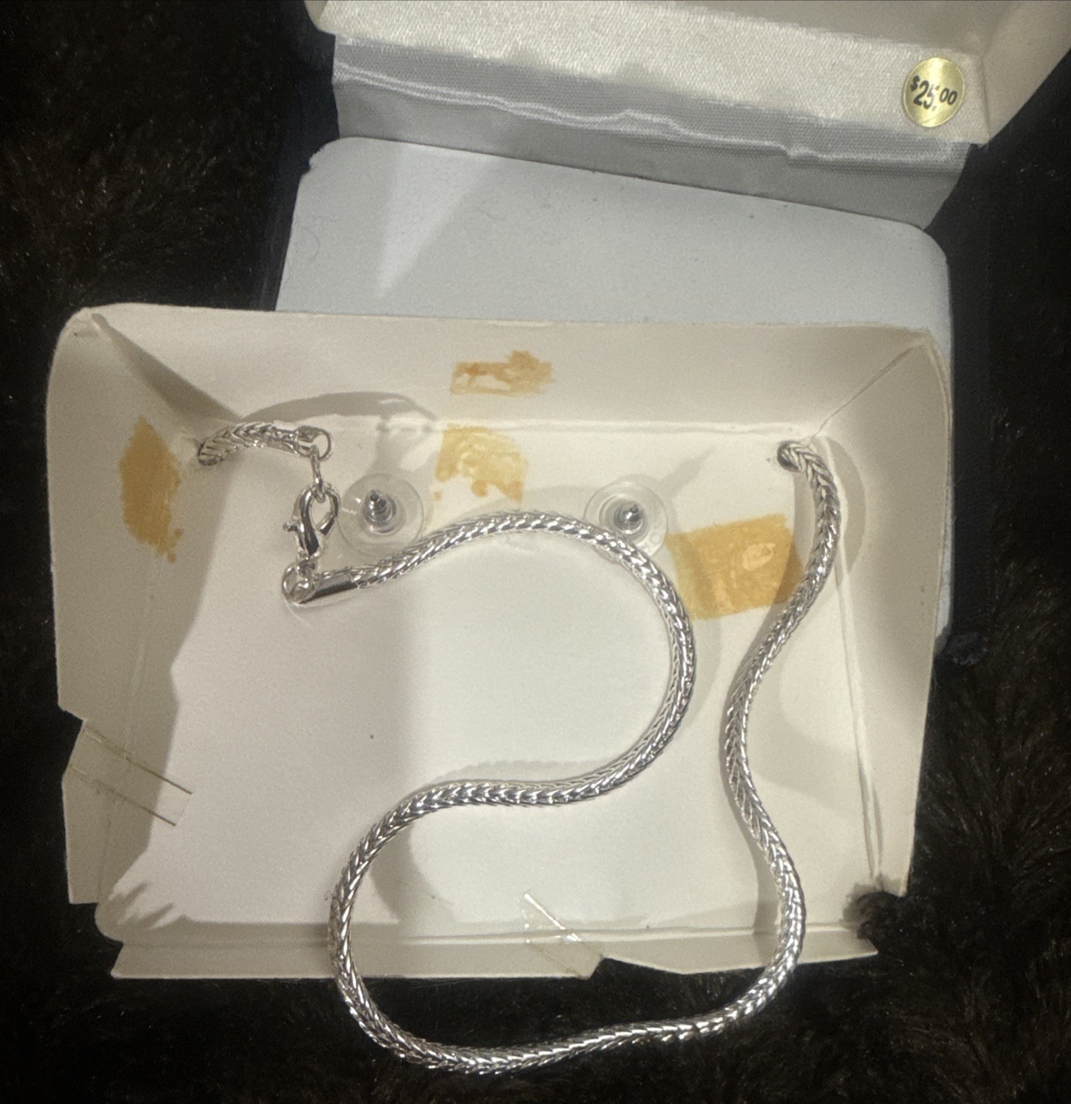 Vintage Roman Silver Tone Necklace And Pierced Earring Set Genuine Crystal NIB