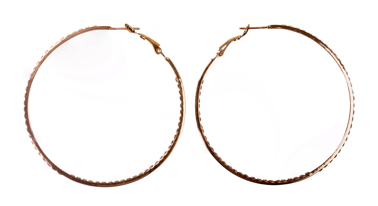 Crystals From Swarovski Somerset Hoop Earrings 2 3/8″ Gold Authentic 7982