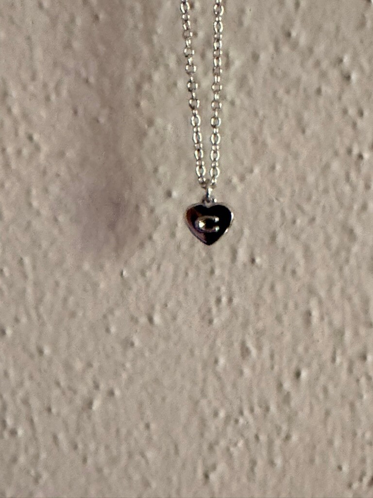 NWT Coach Signature C Pendant Heart Charm Necklace Silver Tone Rhinestone