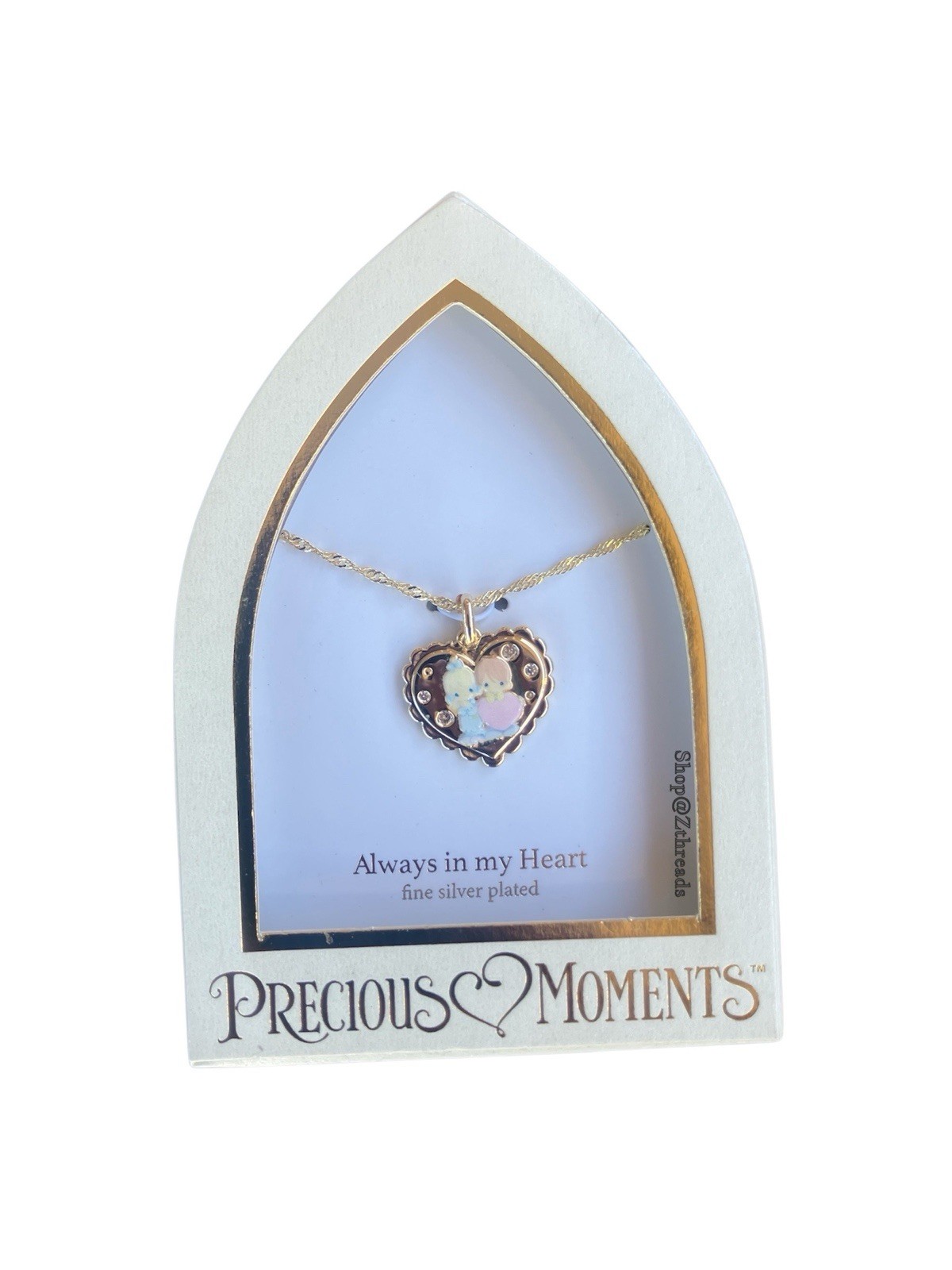 Precious Moments “Always in My Heart” fine silver-plated necklace New