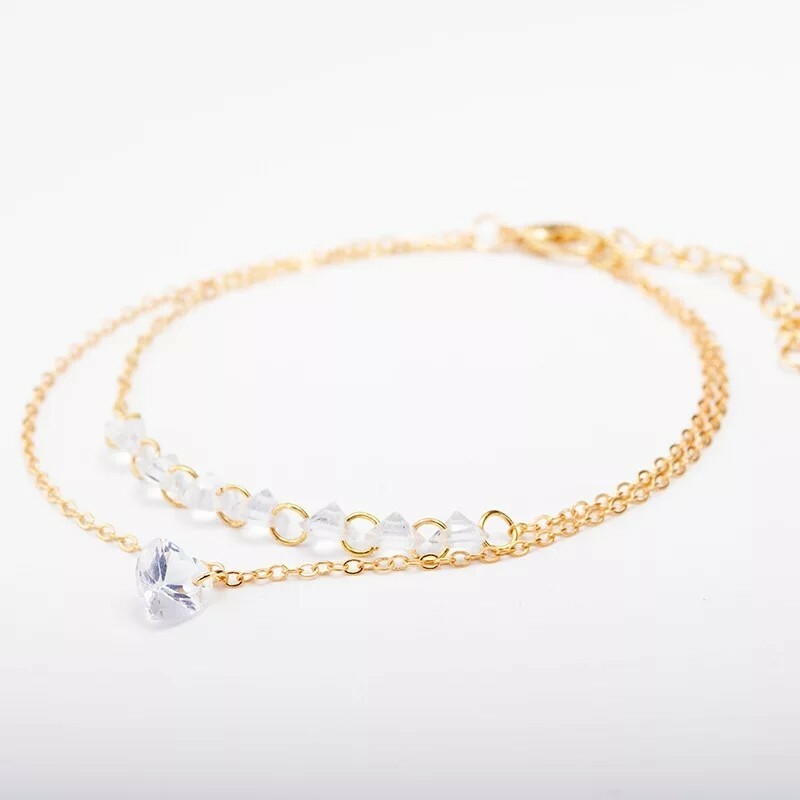 New Personality Double Love Rhinestone Bracelet Crystal Sweet Fashion Wild Women