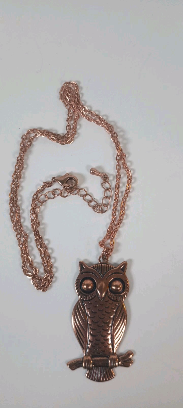 L.A. Solids Copper Owl Pendant NecklacesSet With Rope Chain, Signed