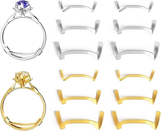 Filled Metal Ring Guard Set for Loose Rings, 12 Pack 3 Sizes for Different Band