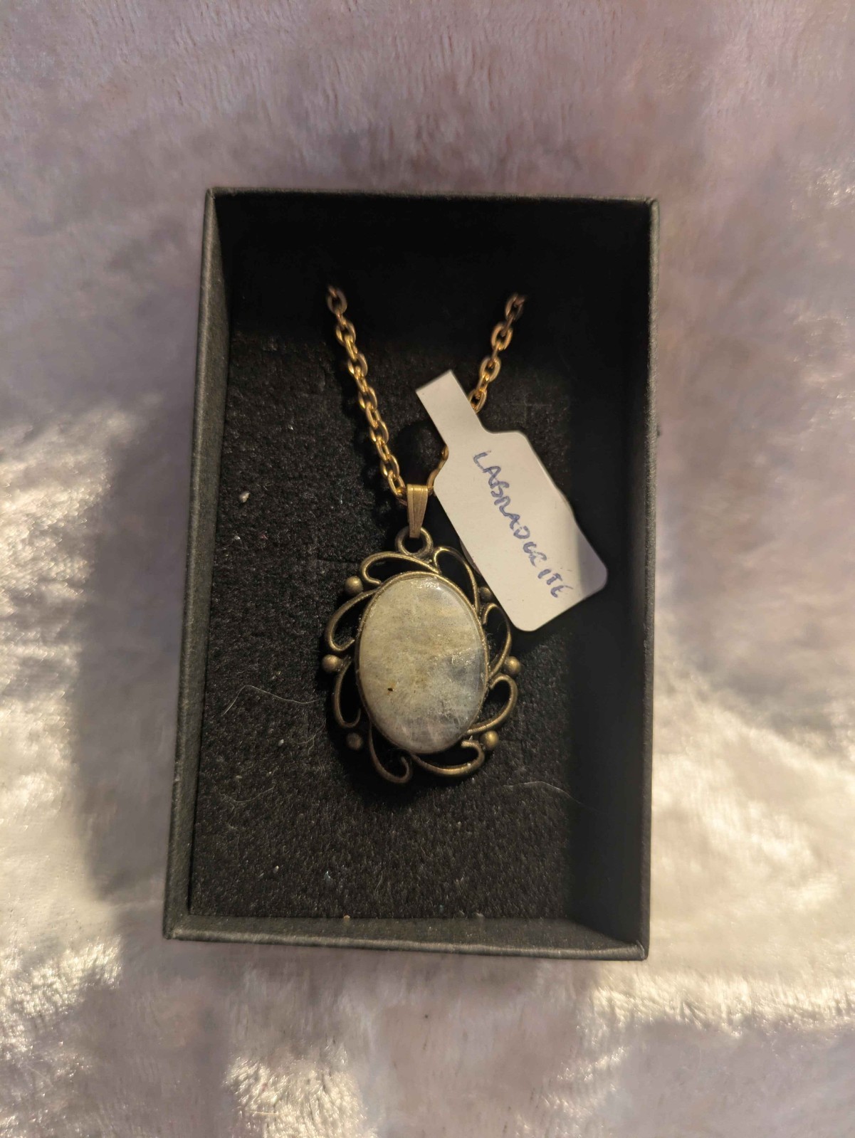 natural Labradorite gemstone pendant necklace crystal