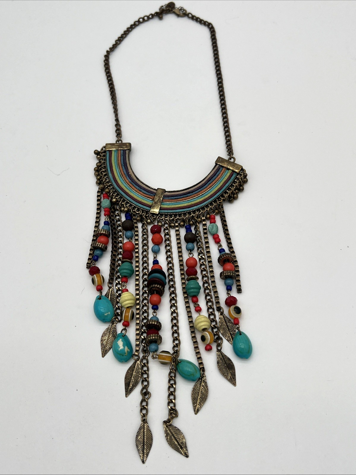 Bohemian style statement Necklace Colorful Shells Beads Dangling pendants