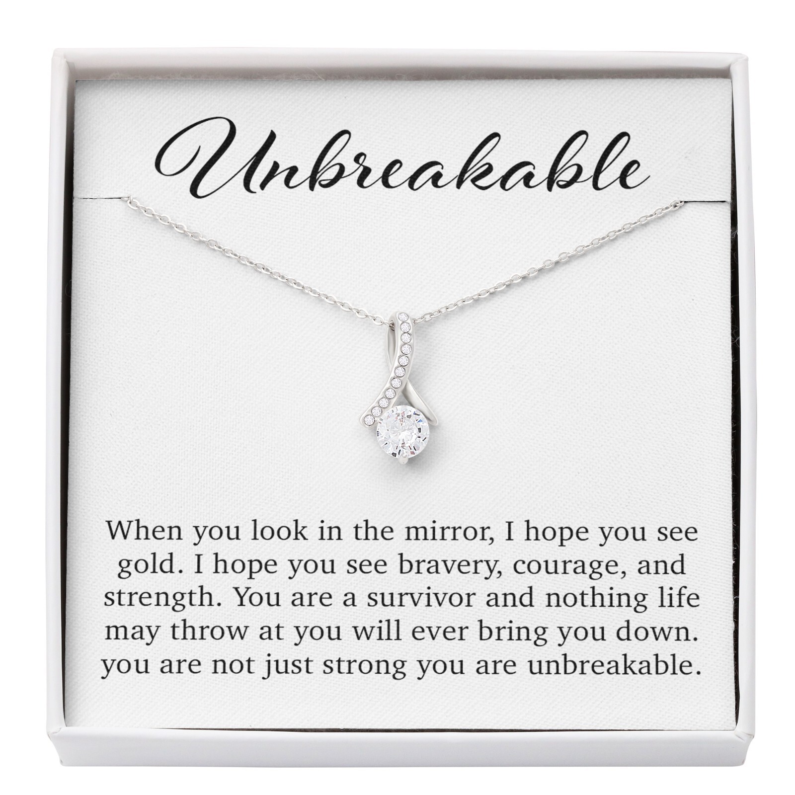 Unbreakable Necklace, Unbreakable Strength Necklace, Unbreakable Strength Gift