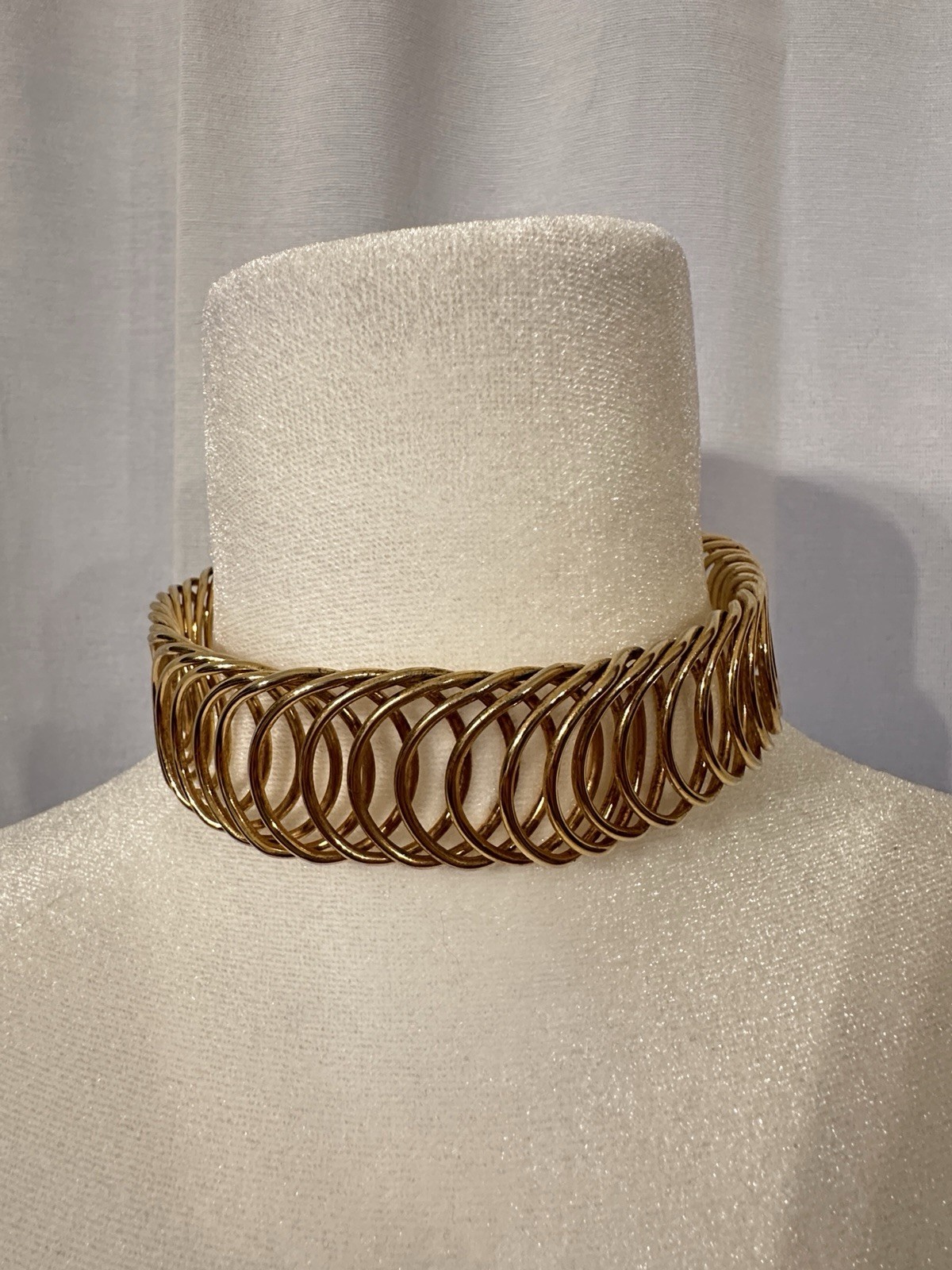 Vintage Gold Tone Loop Choker Necklace Arm Bracelet
