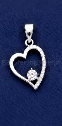 925 Sterling Silver Open Heart CZ Pendant Necklace Women Romantic Gift Jewelry