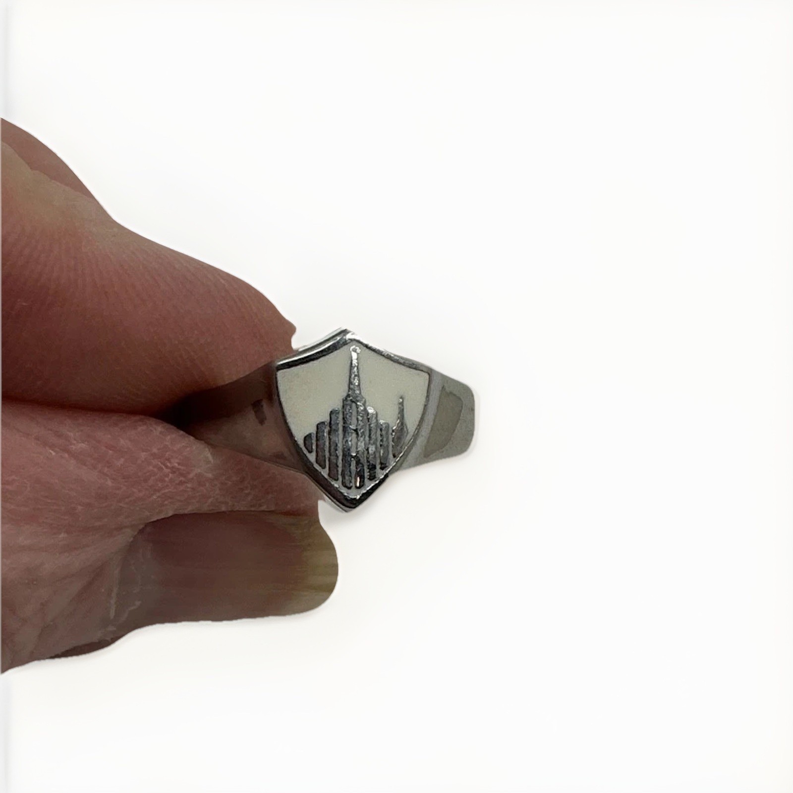 Children and Youth Ring Adjustable Size Small (3-7) Temple Shield White