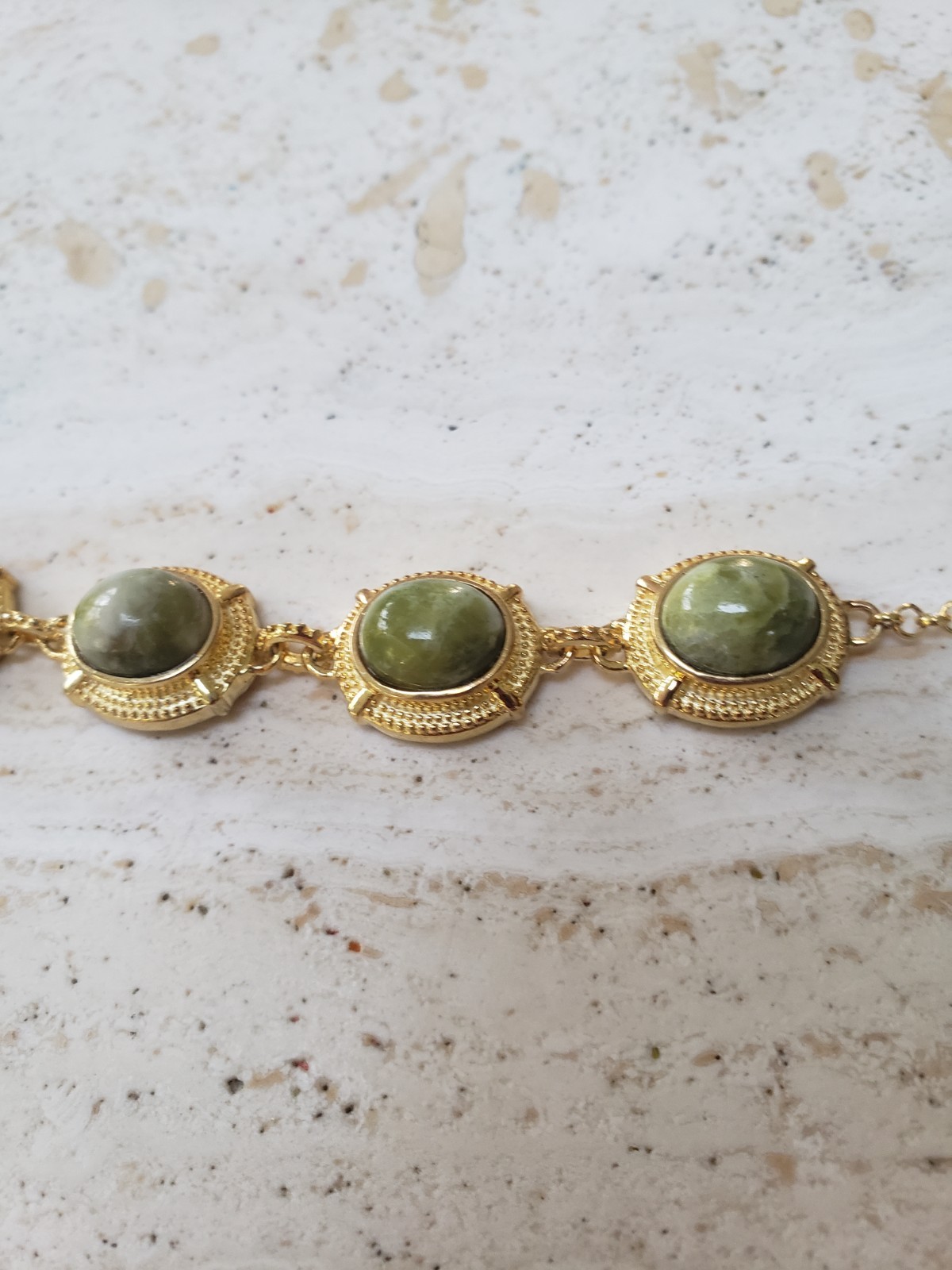 Natural Irish Marble, Adjustable Bracelet size 15cm/ 6″ to 20cm/ 7.5″- New.
