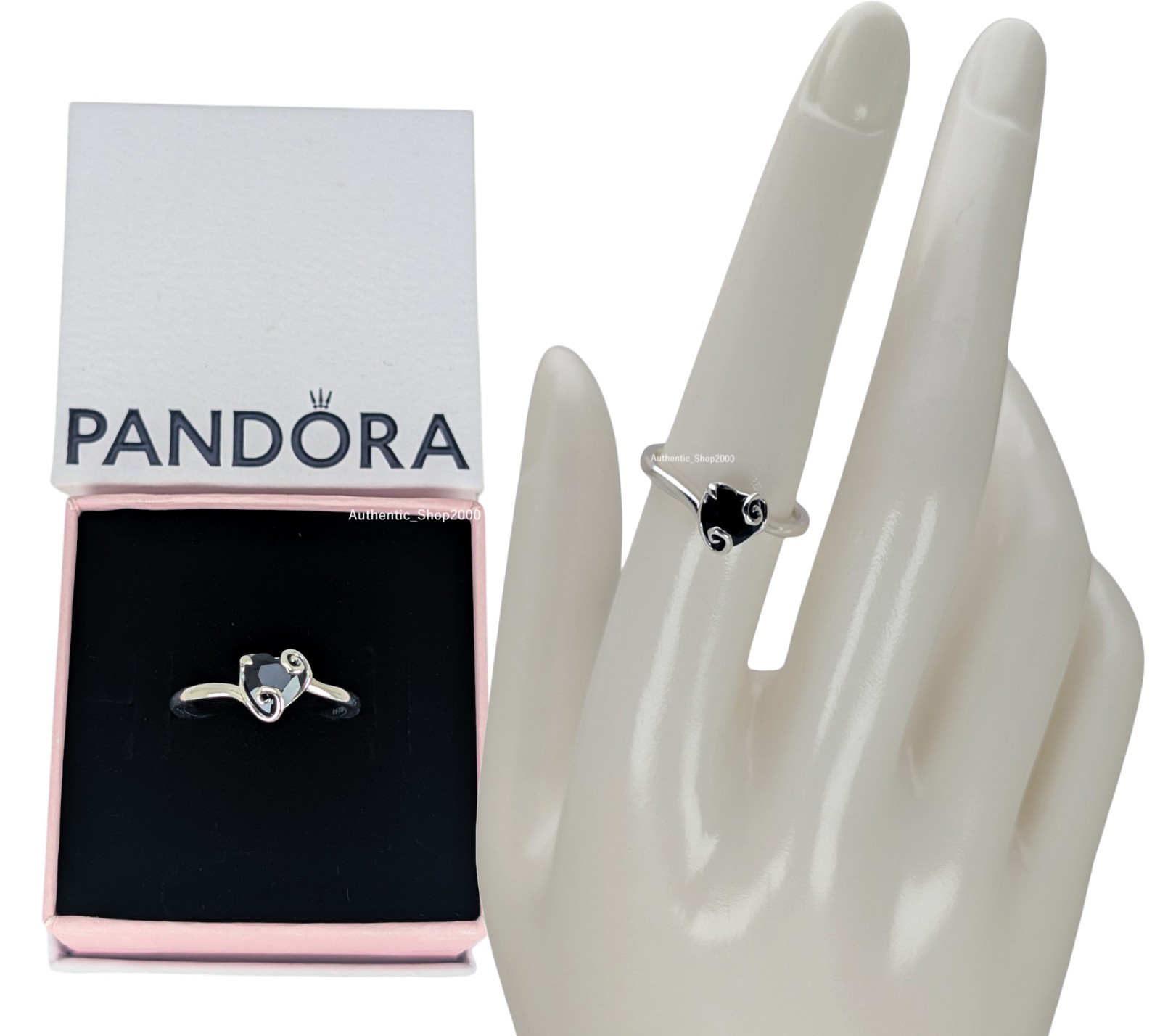 PANDORA Disney The Nightmare Before Christmas Jack Black Heart Ring 194733C01