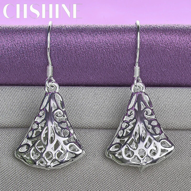 CHSHINE 925 Sterling Silver Fan Geometric Earrings Fashion Charm Jewelry Eardrop