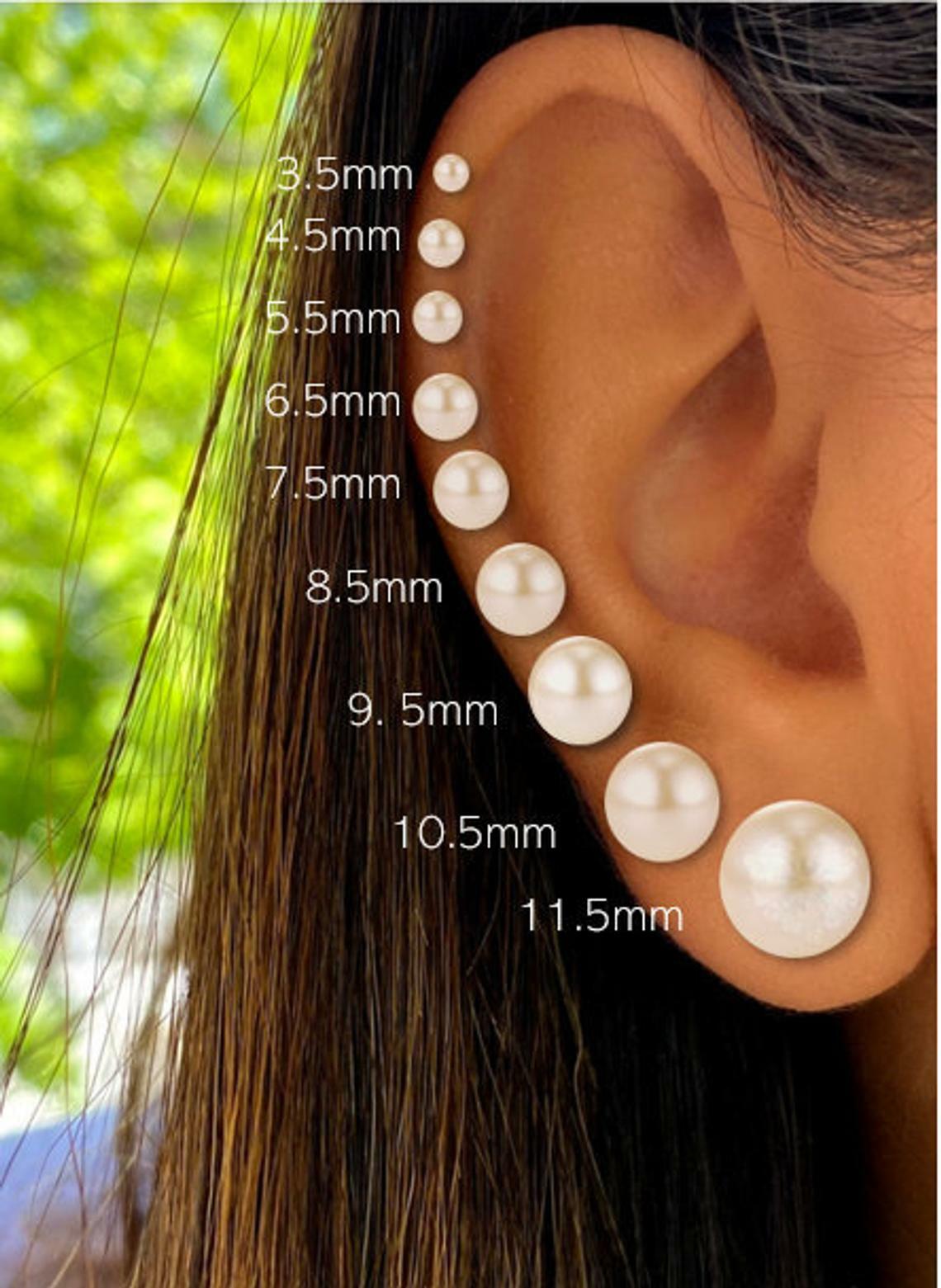 Pretty Fashion Jewelry Large 12mm White Pearl Stainless Steel Stud Post Earrings