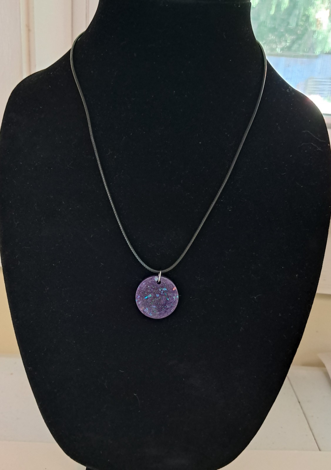 Dark Purple Resin Galaxy Necklace