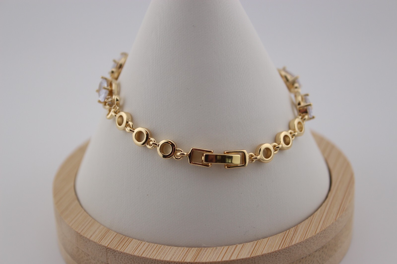 Lot 3 gold plate stainless steel and glass bracelets 7.25-7.75″ extenders includ