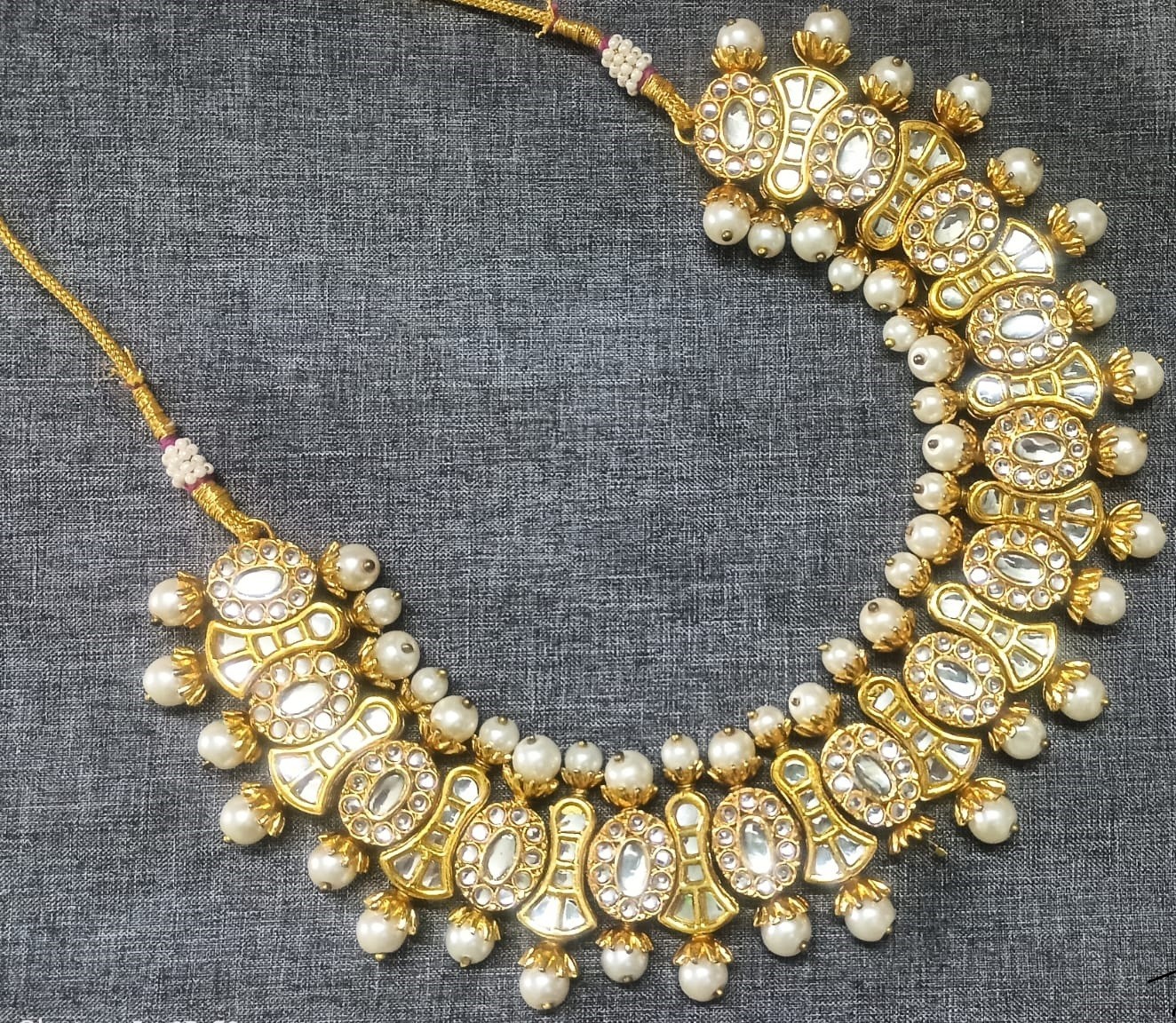 Jaywar Kundan Meenakari Choker Necklace Earrings Set Women Wedding Jewelry