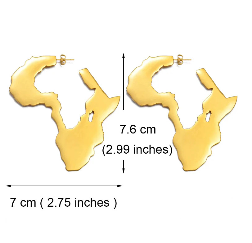 Africa Map Earrings
