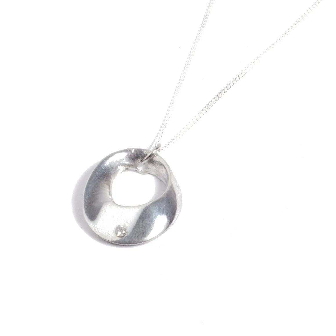 10th Anniversary Tin Pendant Twisted Hoop with Diamond for Her Gift UK