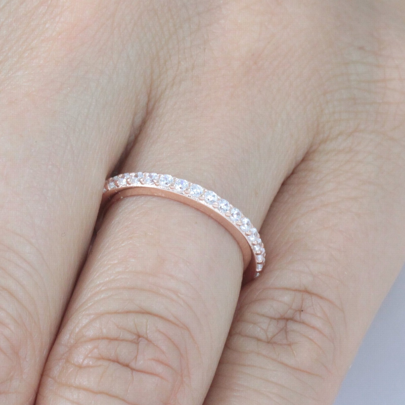 Rose Gold Plate 925 Sterling Silver 1.9mm Wedding Band Ring Size 2.5-15 SA52R