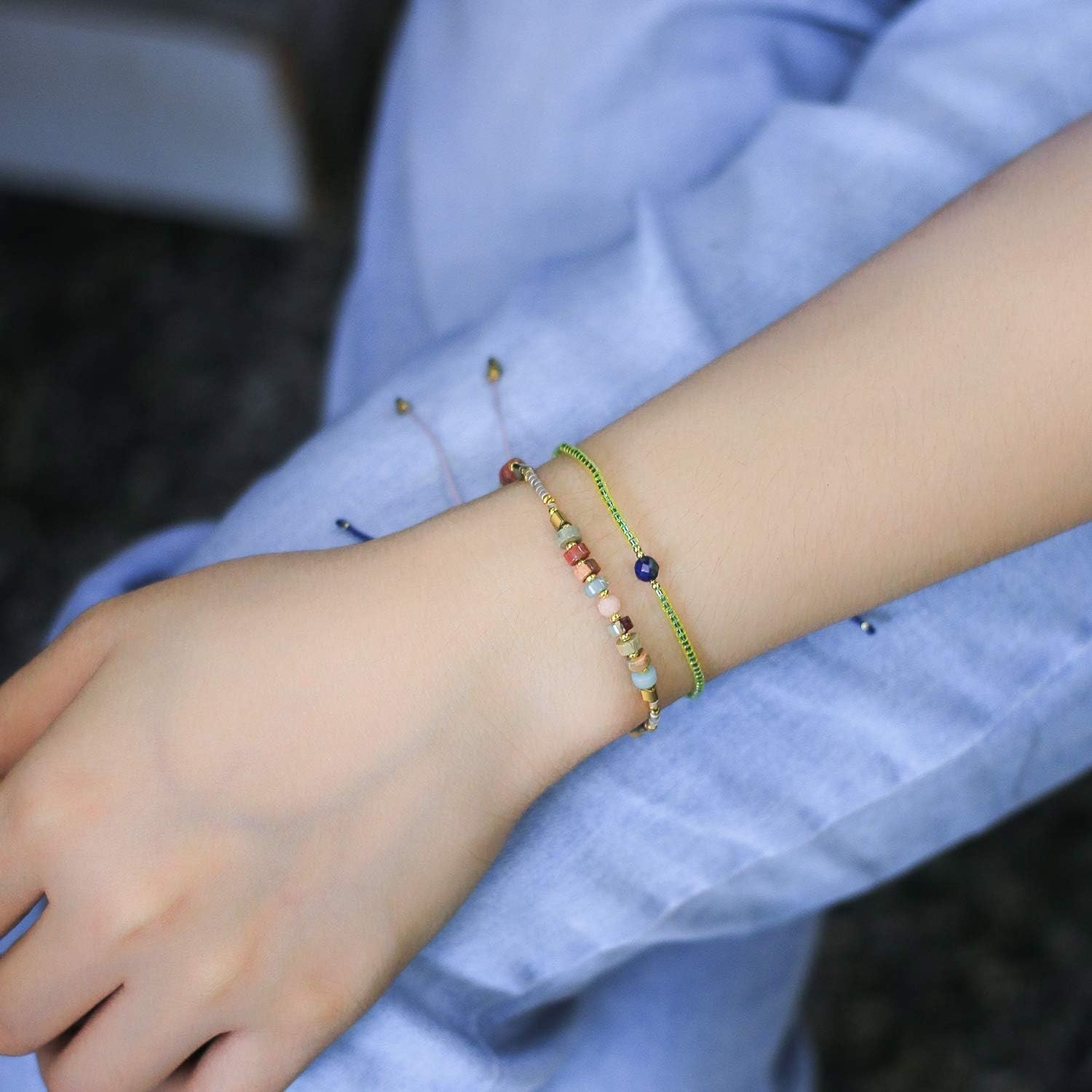 Handmade Boho-Chic Crystal Shell Beaded Friendship Bracelets – Adjustable Size